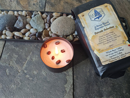 First Mate Amelia Gaoth's 6-Bean Espresso: Coffee and Coffee-scented Candle Bundle (photo from September 2024)