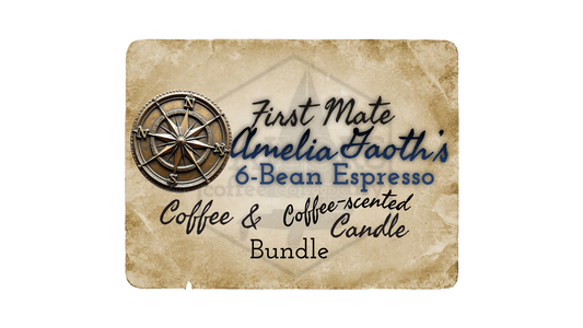 First Mate Amelia Gaoth's 6-Bean Espresso: Coffee and Coffee-scented Candle Bundle