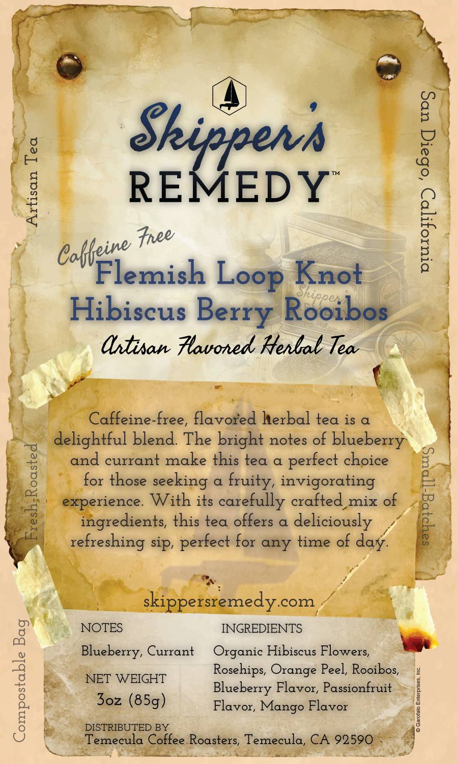 Flemish Loop Knot Hibiscus Berry Rooibos (Caffeine Free)