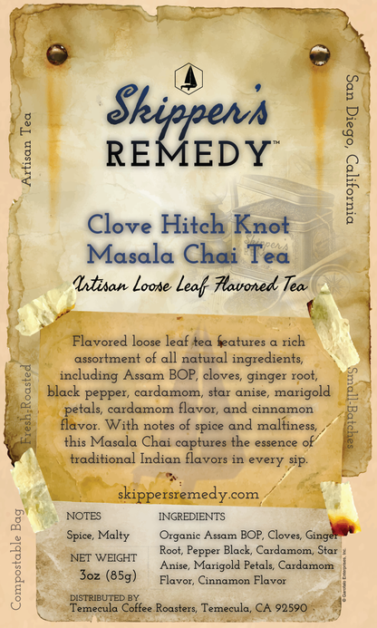 Clove Hitch Knot Masala Chai Artisan Tea and Tea-scented Candle Bundle