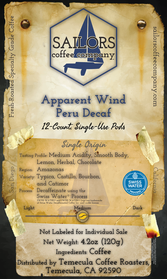 Apparent Wind Peru Decaf [12 Single-Use Cups]