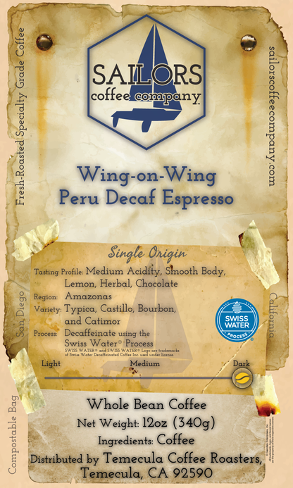 Wing-on-Wing Peru Decaf Espresso