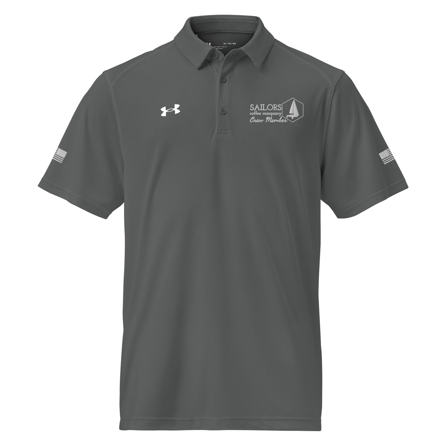 Under Armour® men's polo (Crew Member, US Flag)