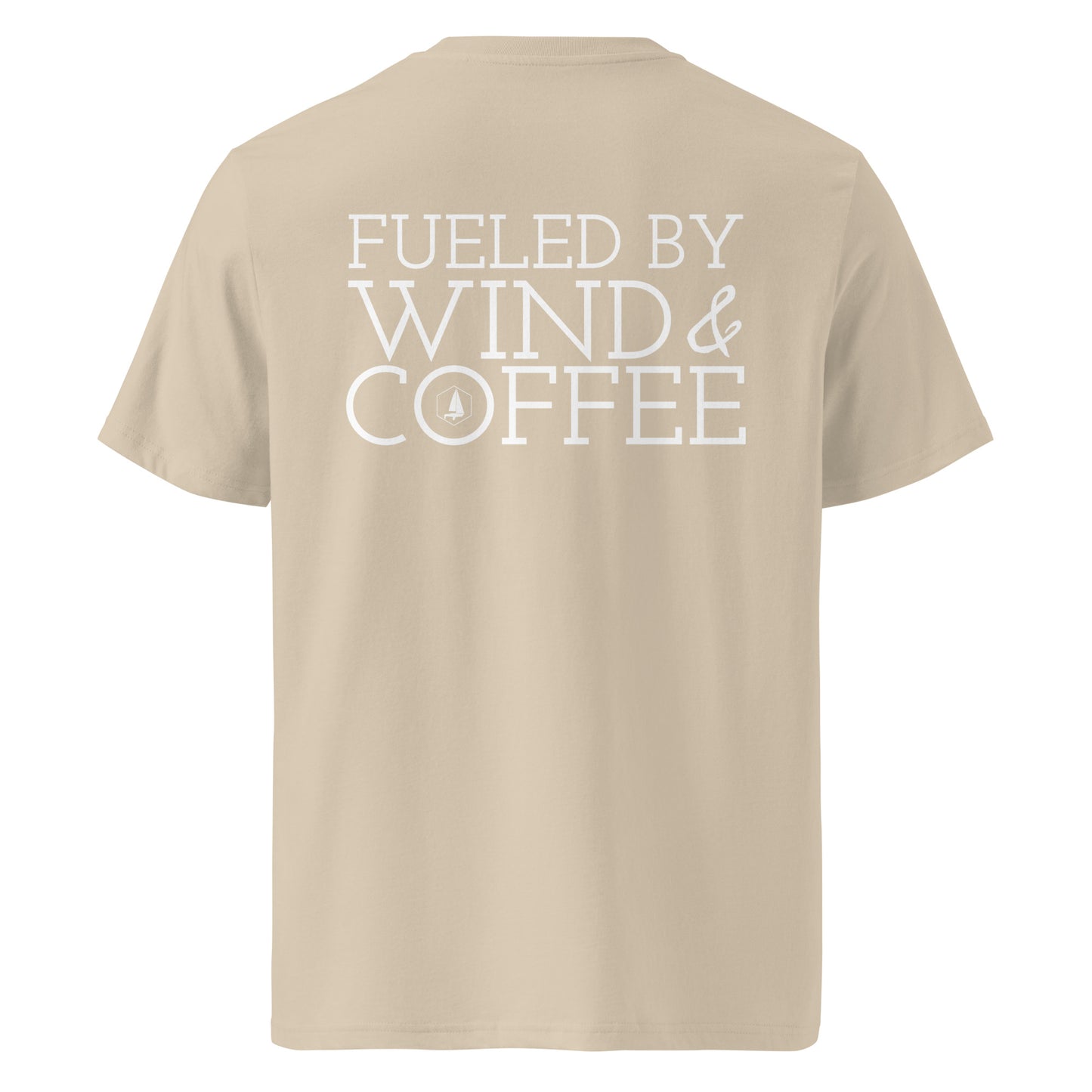 Unisex organic cotton t-shirt (Fueled by Wind and Coffee)