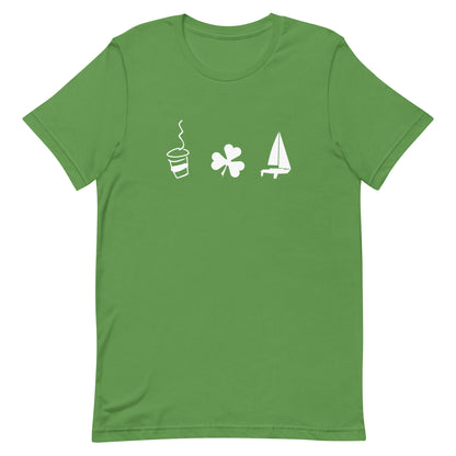 Unisex t-shirt (Coffee Shamrock Sail)