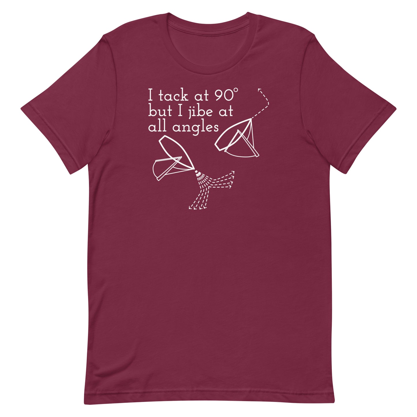 Unisex t-shirt (Tack at 90 jibe at all angles)