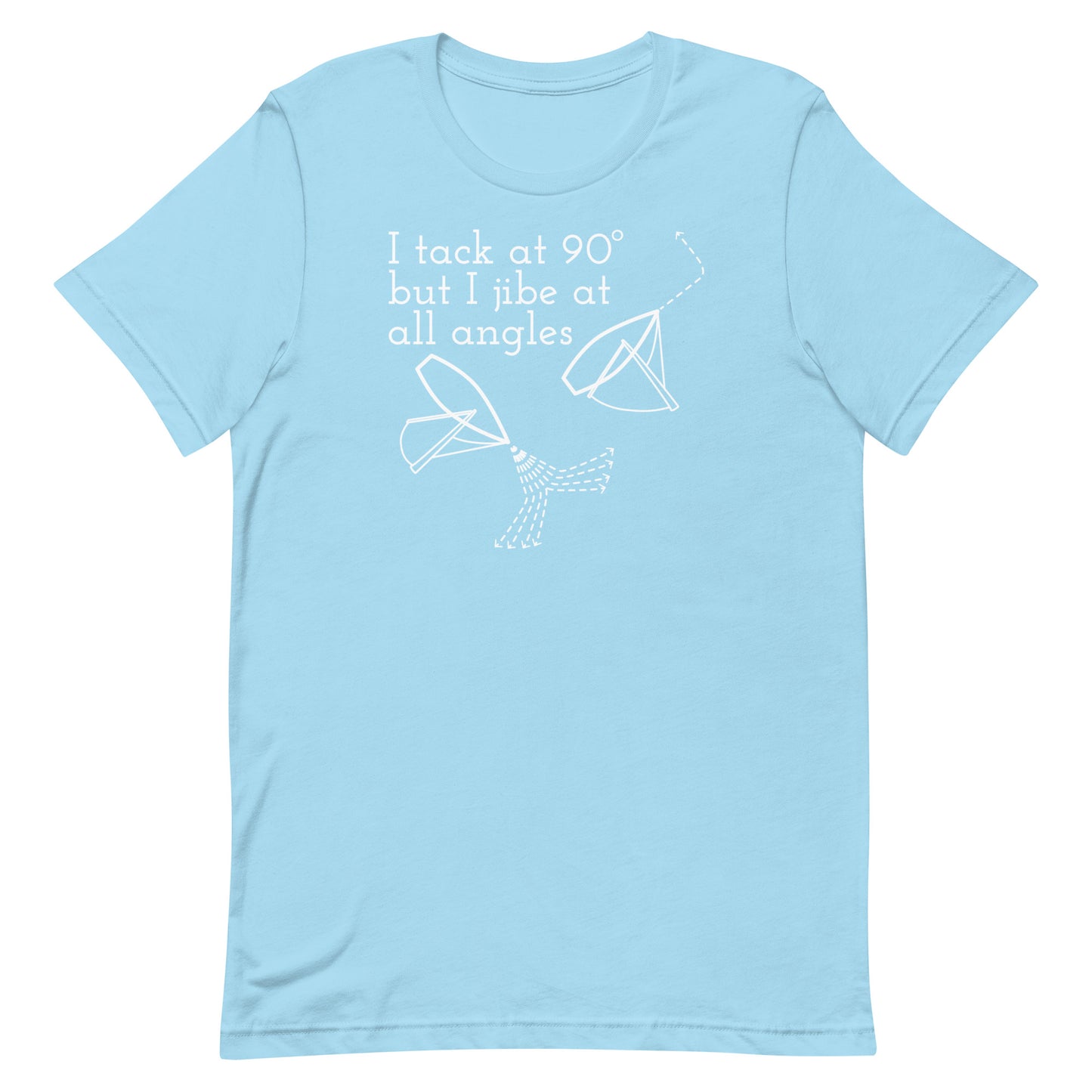 Unisex t-shirt (Tack at 90 jibe at all angles)