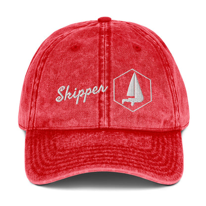 Vintage Cotton Twill Cap (Sailors Sailboat Skipper)